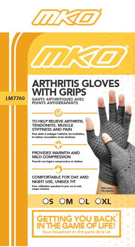 MKO ARTHRITIS GLOVES WITH GRIPS