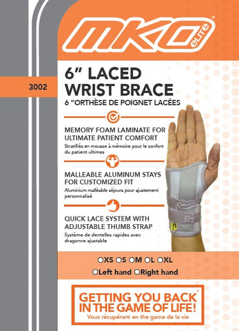MKO ELITE 6" LACED WRIST BRACE
