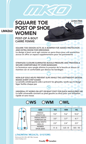 MKO SQUARE TOE POST OP SHOE